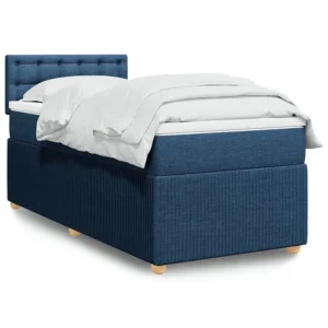 Cama com molas/colchão 90x190 cm tecido azul Tecido Resistente