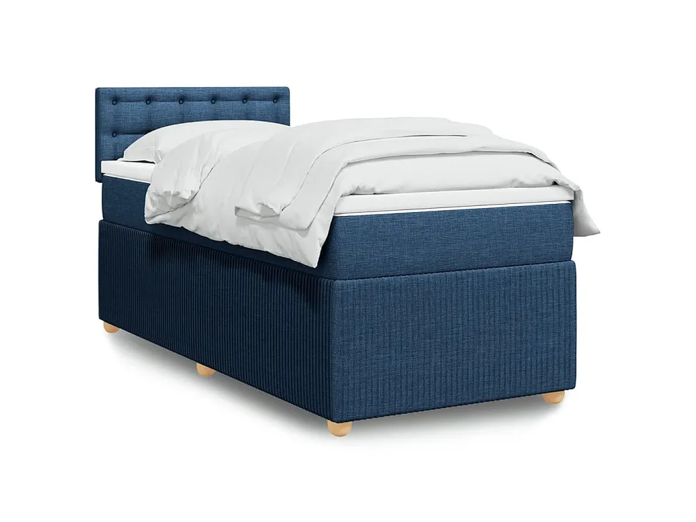Cama com molas/colchão 90x190 cm tecido azul Tecido Resistente