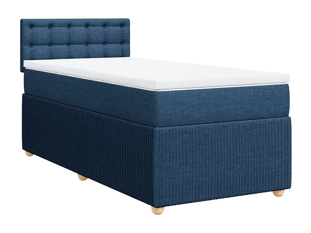 Cama com molas/colchão 90x190 cm tecido azul Tecido Resistente