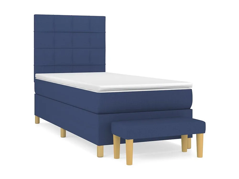 Cama com molas/colchão 90x190 cm tecido azul Tecido Resistente