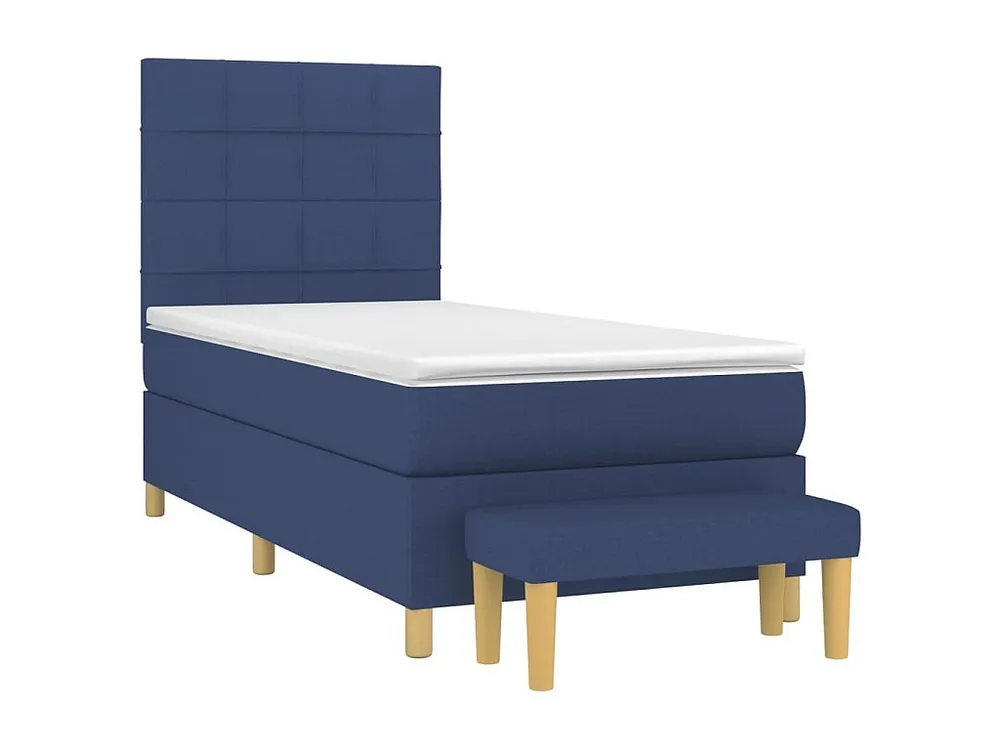 Cama com molas/colchão 90x190 cm tecido azul Tecido Resistente
