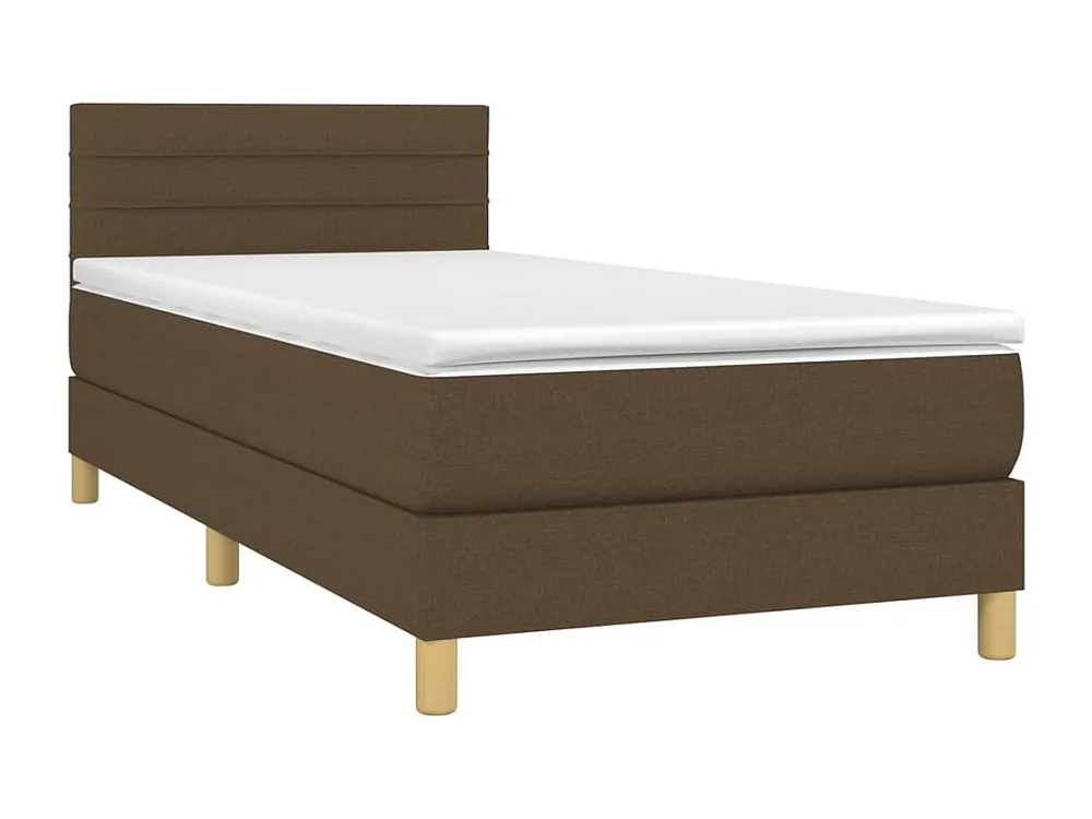 Cama com molas/colchão 90x190 cm tecido castanho-escuro Tecido Resistente