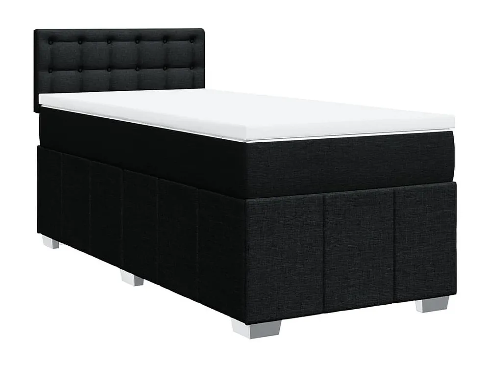 Cama com molas/colchão 90x190 cm tecido preto para Quartos de Casal