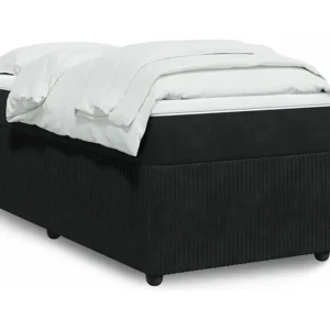 Cama com molas/colchão 90x190 cm veludo preto | Design Escandinavo |