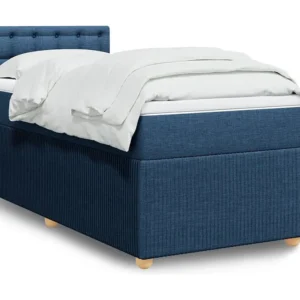 Cama com molas/colchão 90x200 cm tecido azul para Quartos de Casal