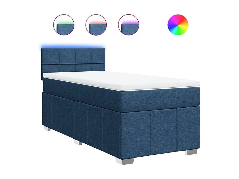 Cama com molas/colchão 90x200 cm tecido azul Tecido Resistente