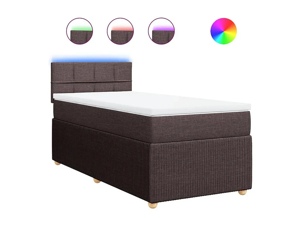 Cama com molas/colchão 90x200 cm tecido castanho-escuro Tecido Resistente