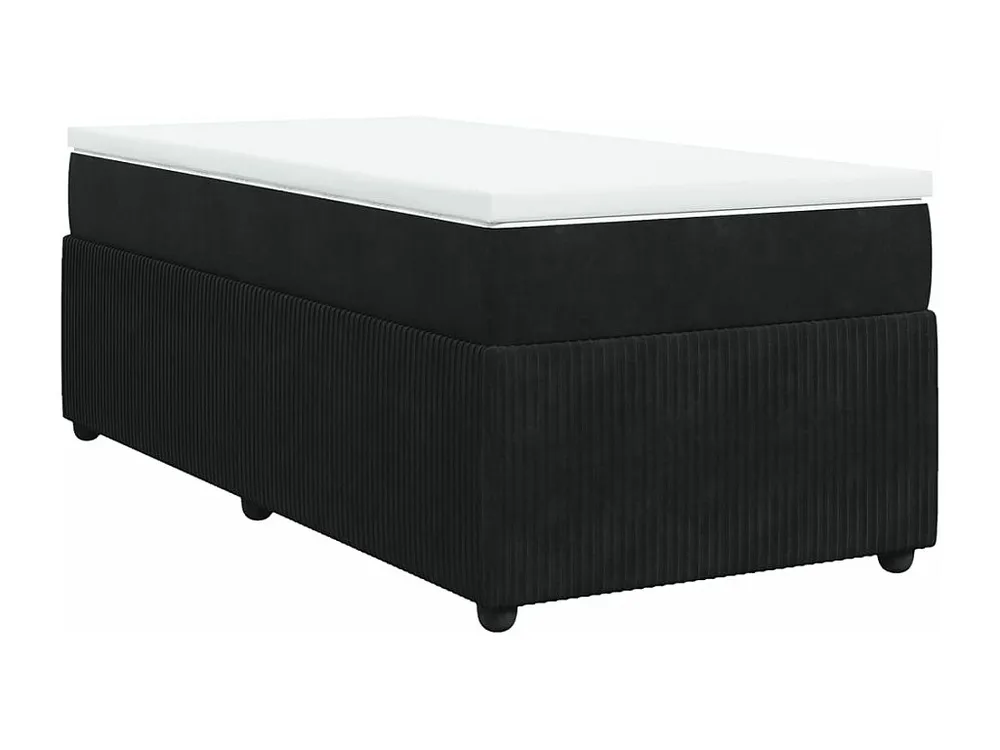 Cama com molas/colchão 90x200 cm veludo preto com Gavetas de Armazenamento
