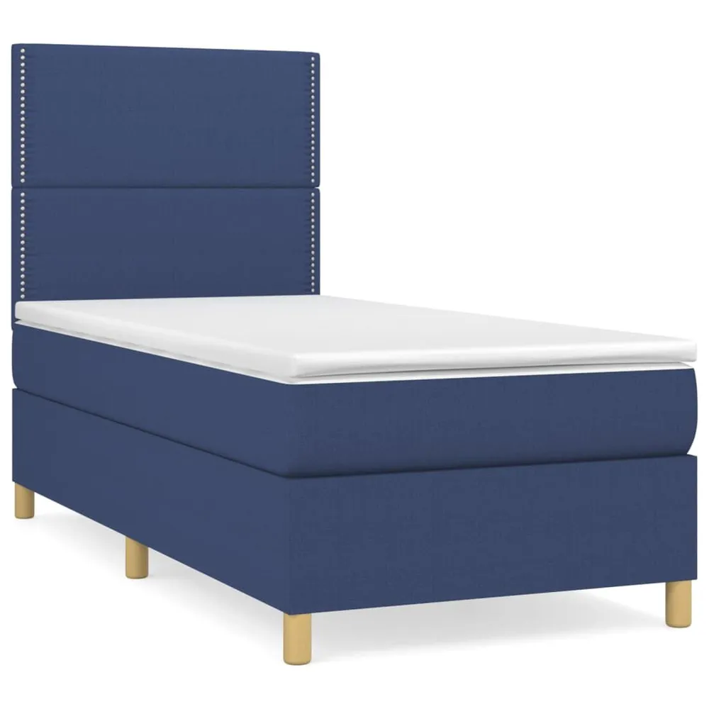 Cama com molasemcolchão 100x200 cm tecido azul Fácil Montagem