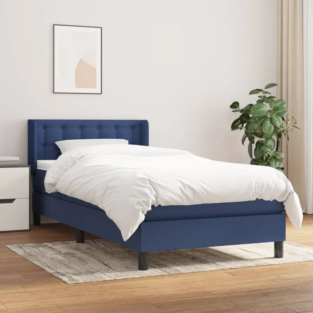 Cama com molasemcolchão 100x200 cm tecido azul Fácil Montagem