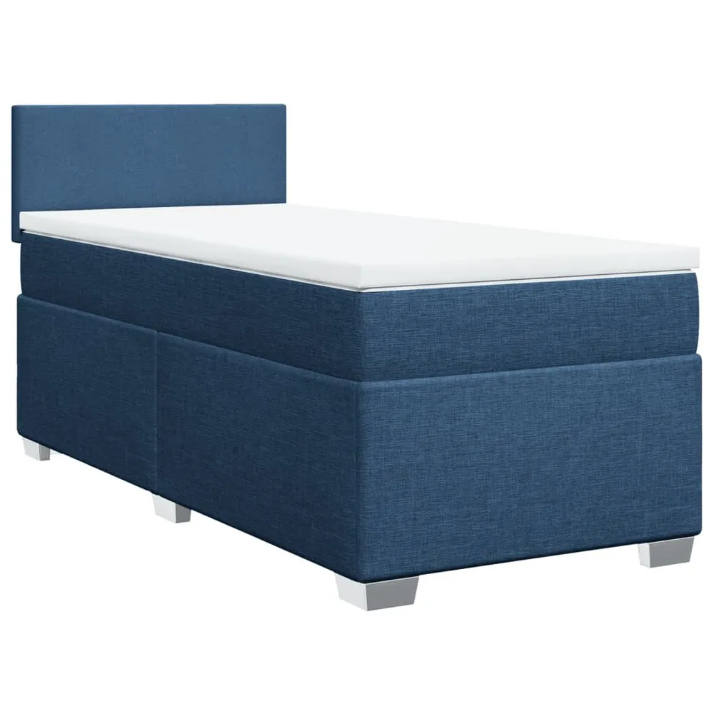 Cama com molasemcolchão 100x200 cm tecido azul com Cabideiro Incluso