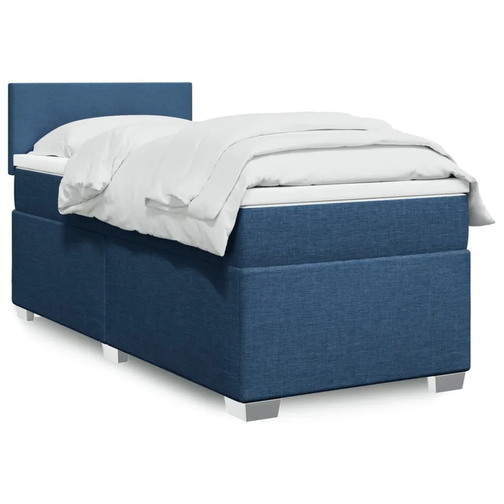 Cama com molasemcolchão 100x200 cm tecido azul com Cabideiro Incluso