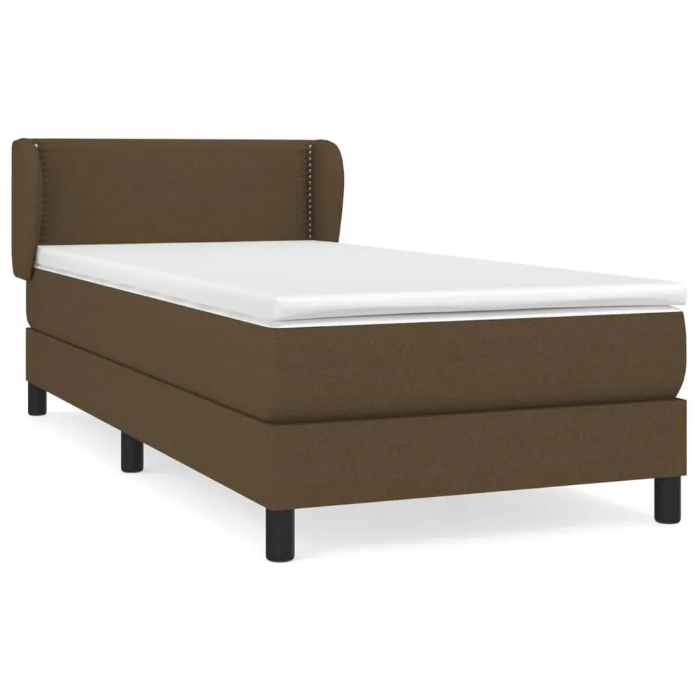 Cama com molasemcolchão 100x200 cm tecido castanho-escuro Fácil Montagem