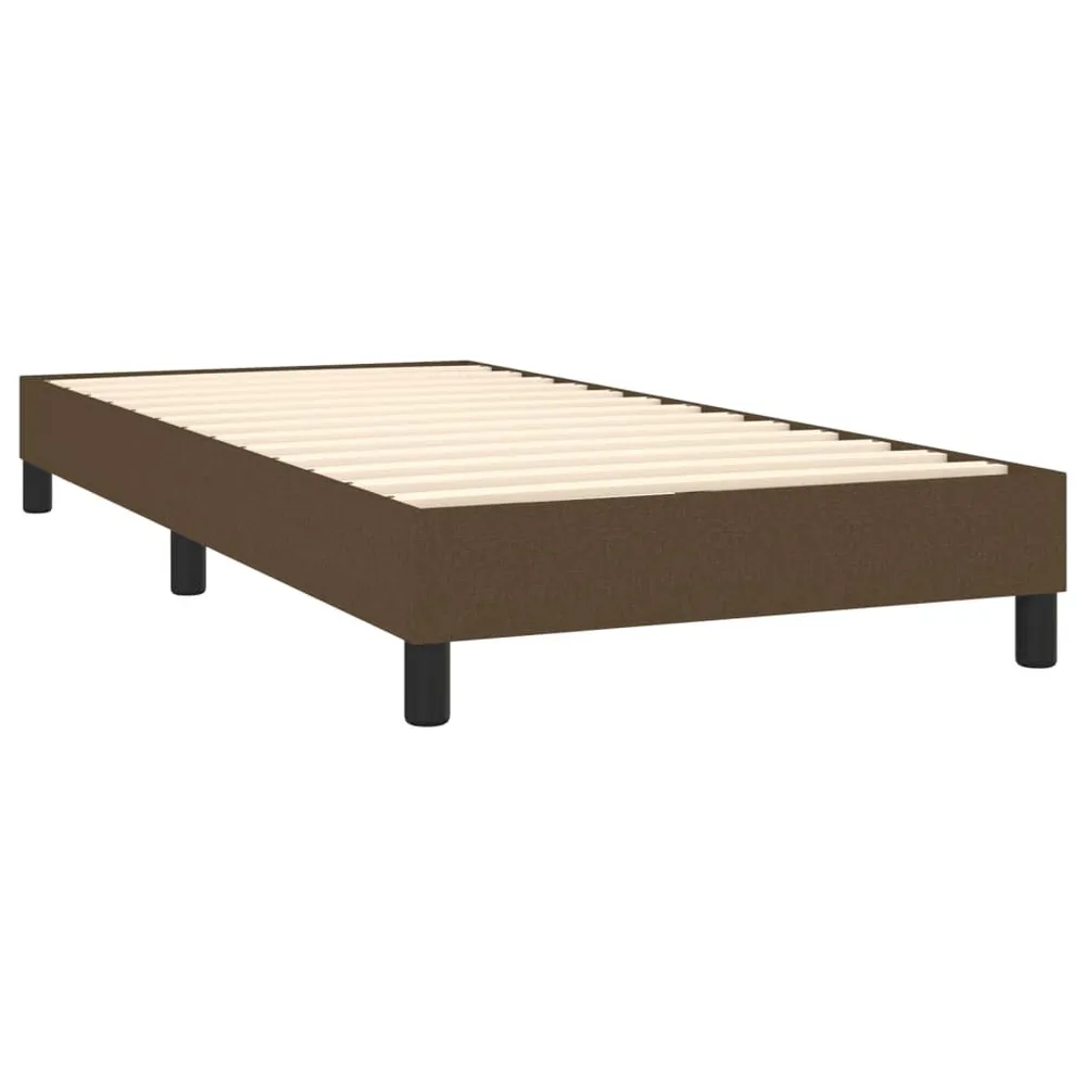 Cama com molasemcolchão 100x200 cm tecido castanho-escuro com Colchão Incluso