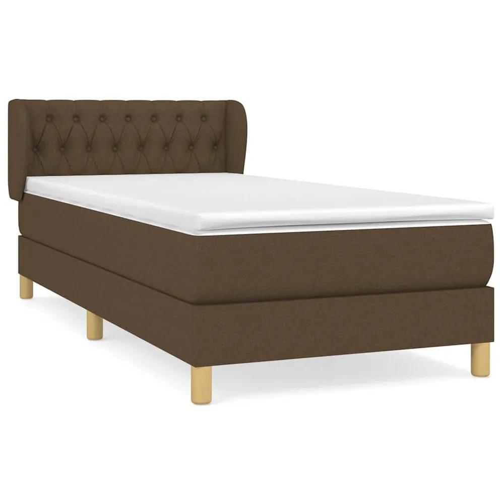 Cama com molasemcolchão 100x200 cm tecido castanho-escuro | Design Escandinavo |