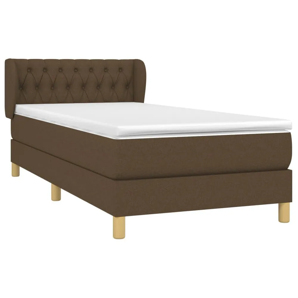 Cama com molasemcolchão 100x200 cm tecido castanho-escuro | Design Escandinavo |