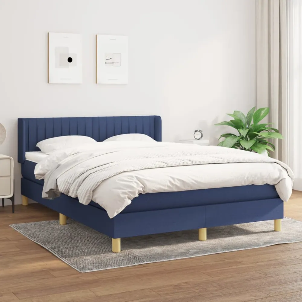 Cama com molasemcolchão 140x190 cm tecido azul Fácil Montagem