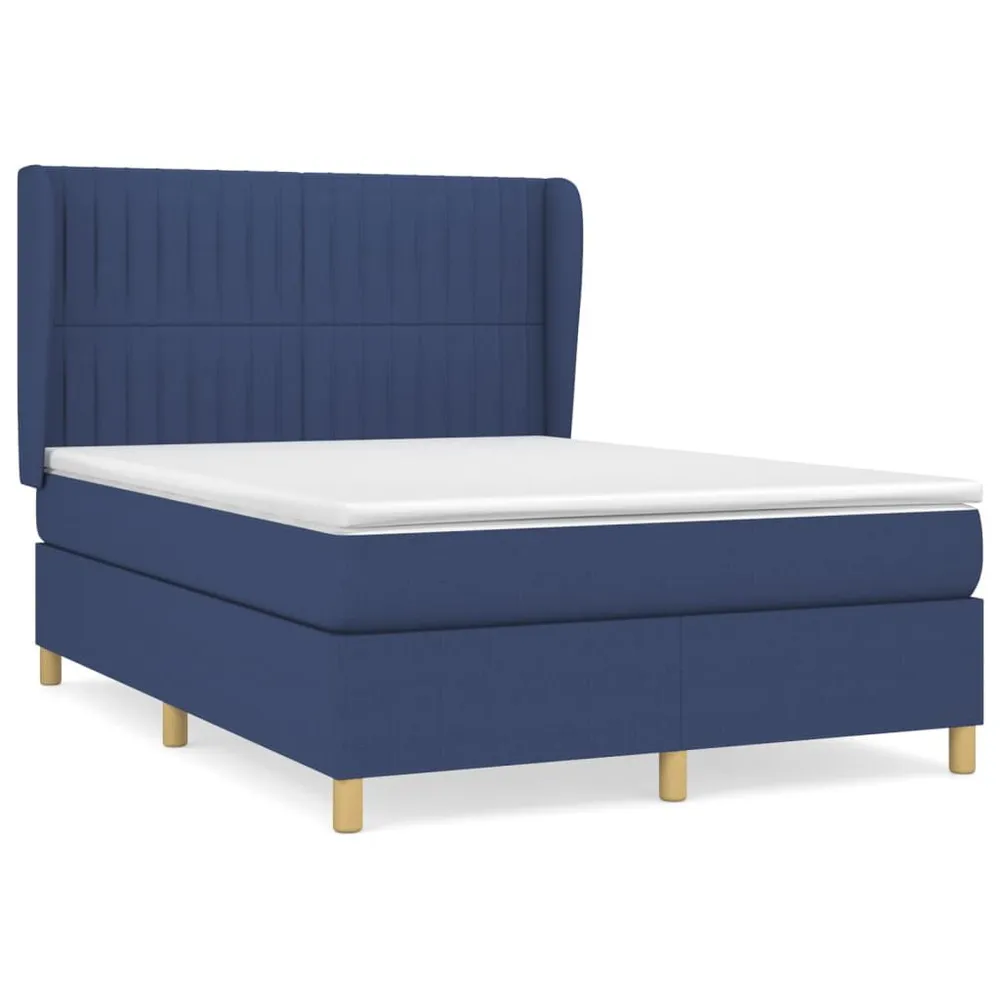 Cama com molasemcolchão 140x190 cm tecido azul com Garantia Estendida