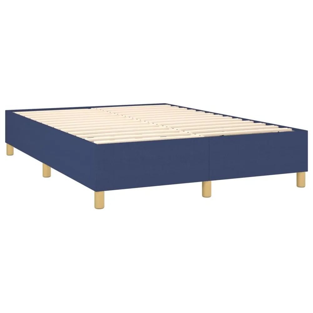 Cama com molasemcolchão 140x190 cm tecido azul com Garantia Estendida