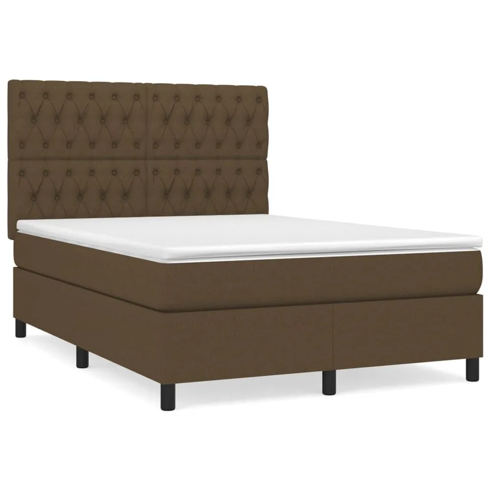 Cama com molasemcolchão 140x190 cm tecido castanho-escuro | Design Escandinavo |