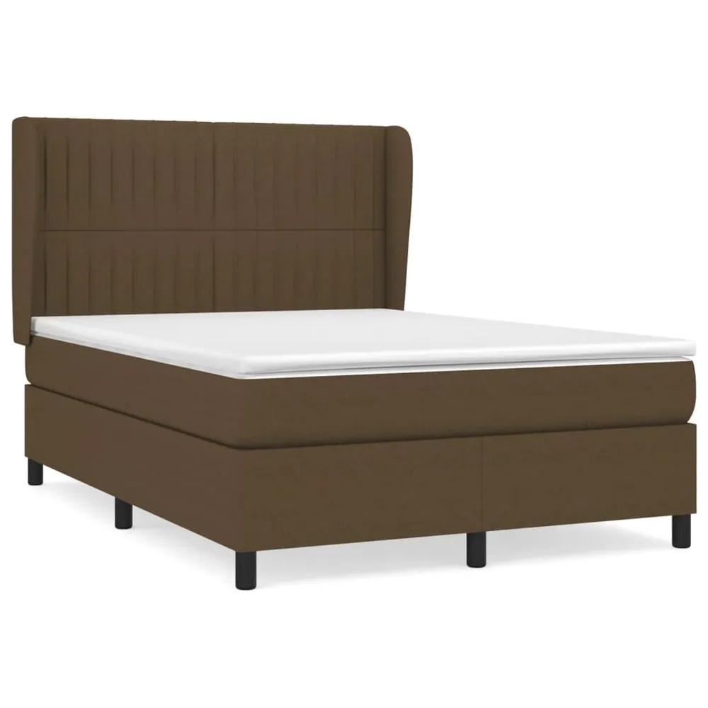 Cama com molasemcolchão 140x190 cm tecido castanho-escuro para Quartos de Casal