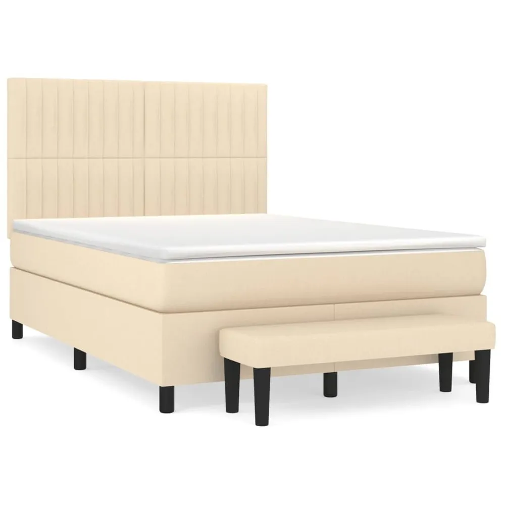 Cama com molasemcolchão 140x190 cm tecido cor creme Edição com Espelho