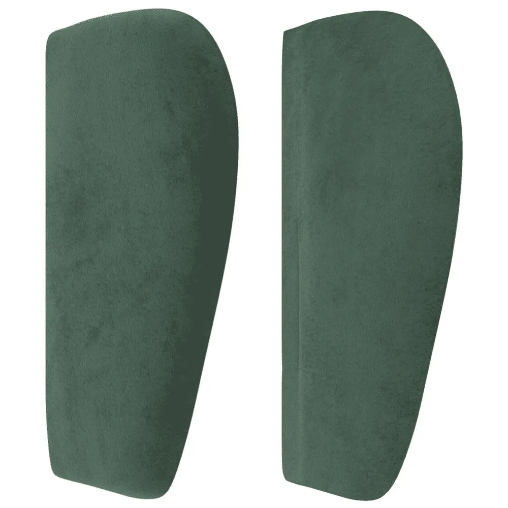 Cama com molasemcolchão 140x190 cm veludo verde-escuro em Pinho Natural