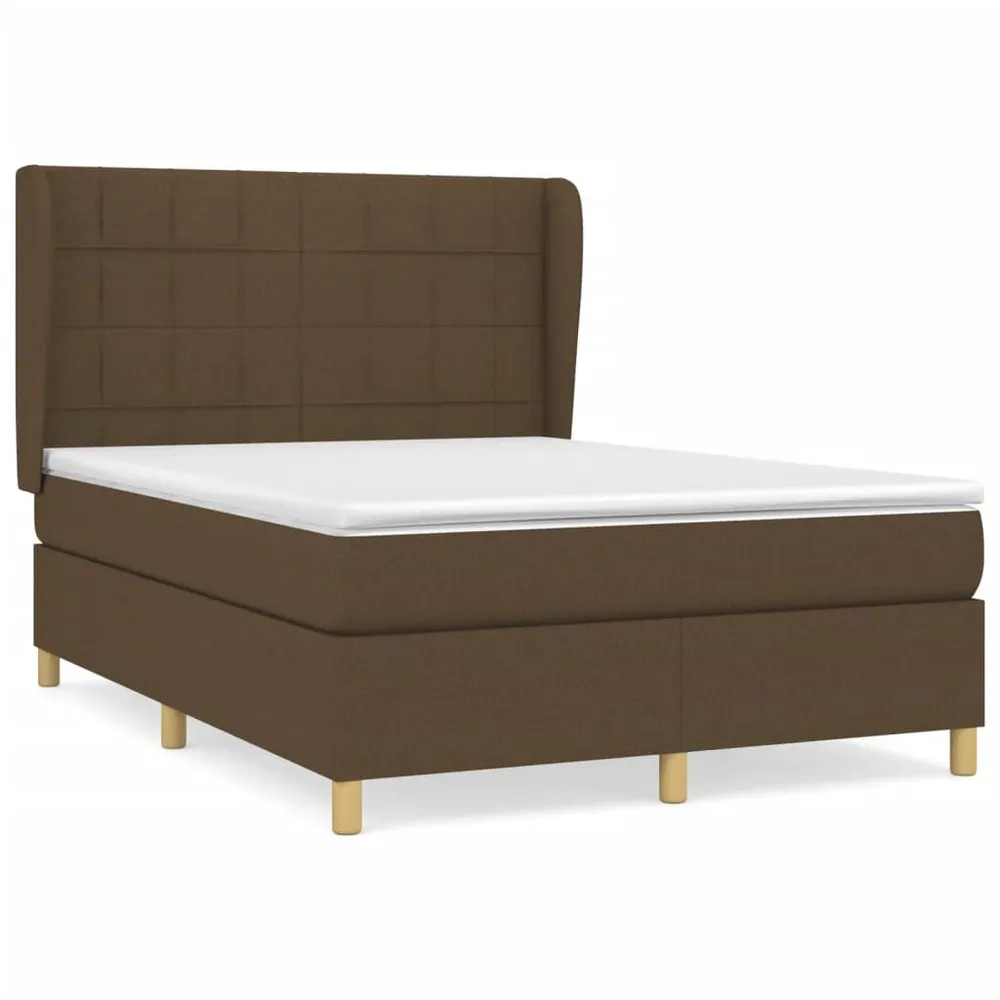 Cama com molasemcolchão 140x200 cm tecido castanho-escuro Tecido Resistente