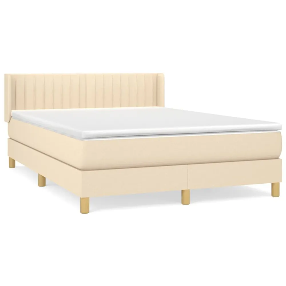 Cama com molasemcolchão 140x200 cm tecido cor creme Tecido Resistente