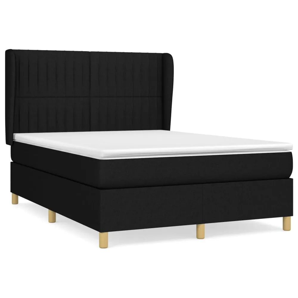 Cama com molasemcolchão 140x200 cm tecido preto Edição com Espelho