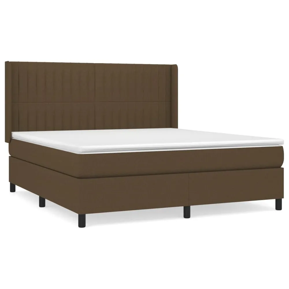 Cama com molasemcolchão 180x200 cm tecido castanho-escuro Medidas Queen Size