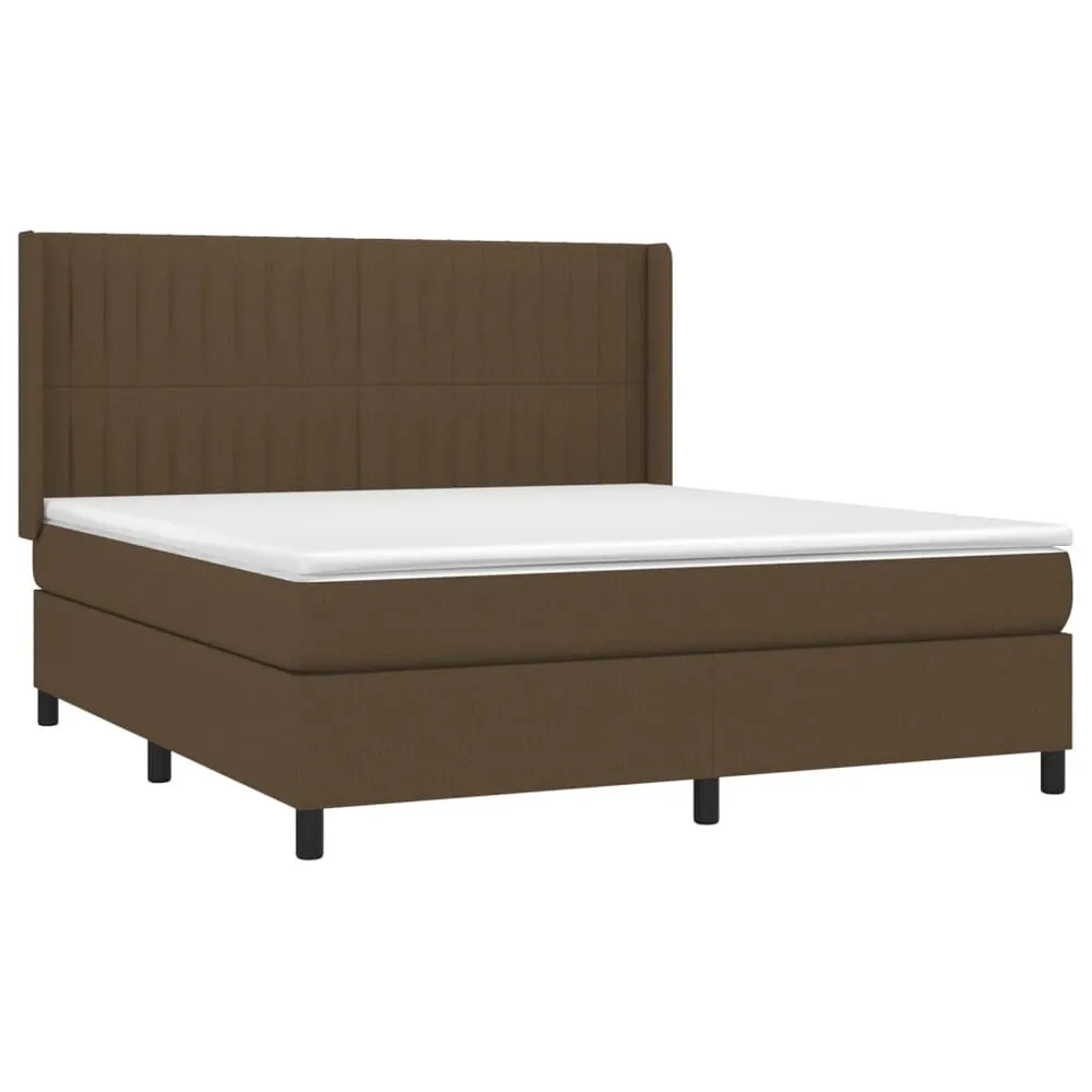 Cama com molasemcolchão 180x200 cm tecido castanho-escuro Medidas Queen Size