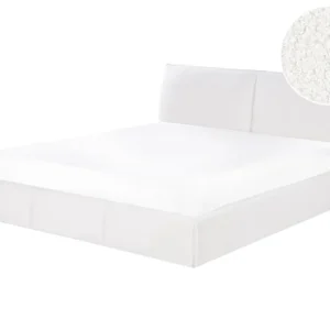 Cama de água de casal em bouclé branco 180 x 200 cm VINAY