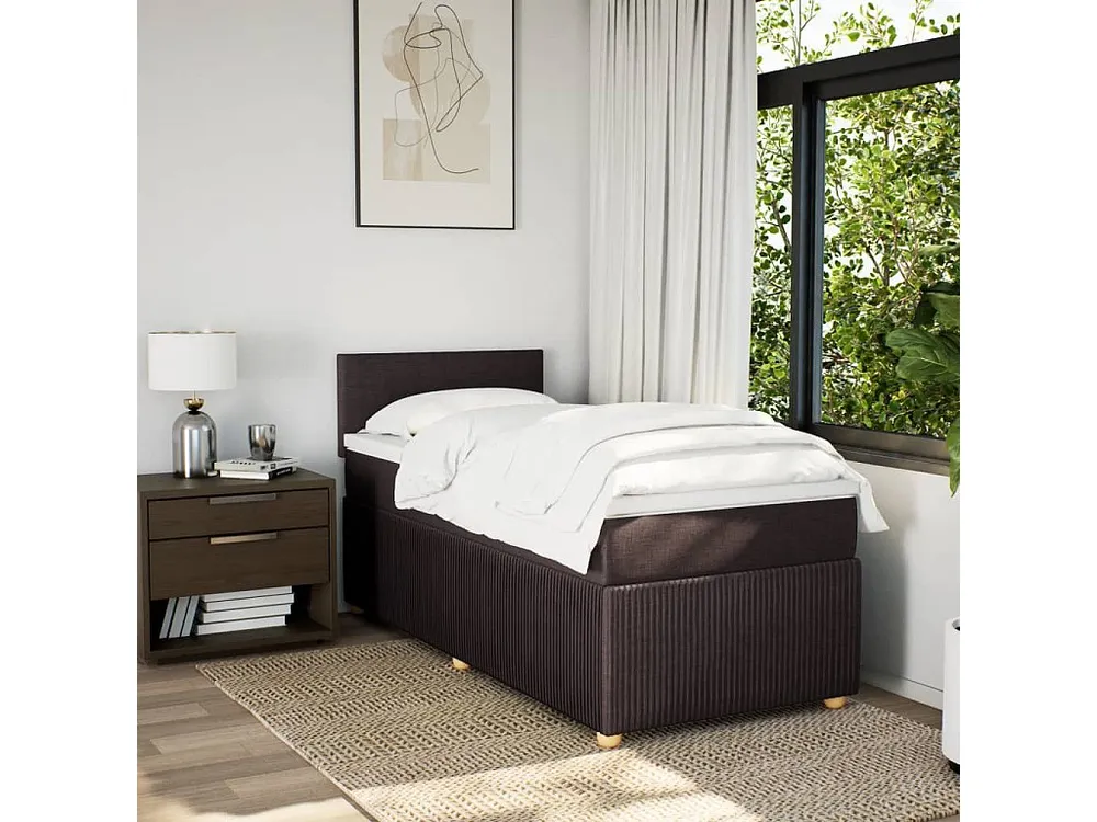 Cômoda Organizadora Cama com molas/colchão 100x200 cm tecido castanho-escuro