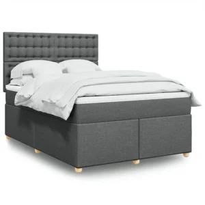 Cômoda Organizadora Cama com molas/colchão 140x190 cm tecido cinzento-escuro