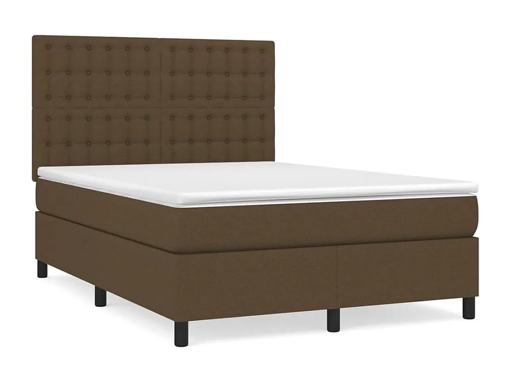Cômoda Organizadora Cama com molas/colchão 140x200 cm tecido castanho-escuro