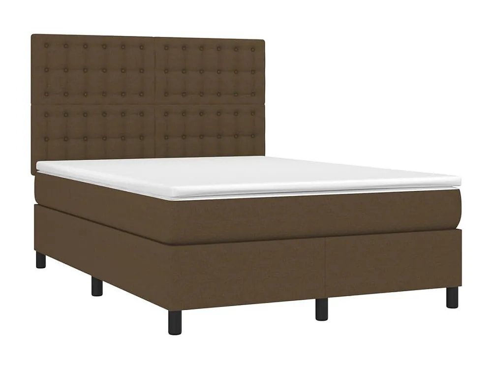 Cômoda Organizadora Cama com molas/colchão 140x200 cm tecido castanho-escuro