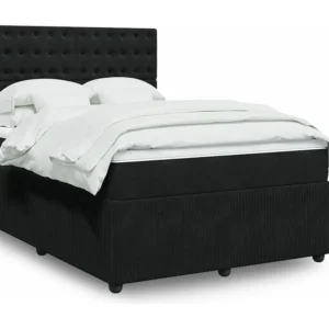 Cômoda Organizadora Cama com molas/colchão 140x200 cm veludo preto