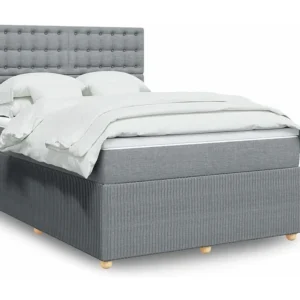 Cômoda Organizadora Cama com molas/colchão 140x200 cm tecido cinzento-claro