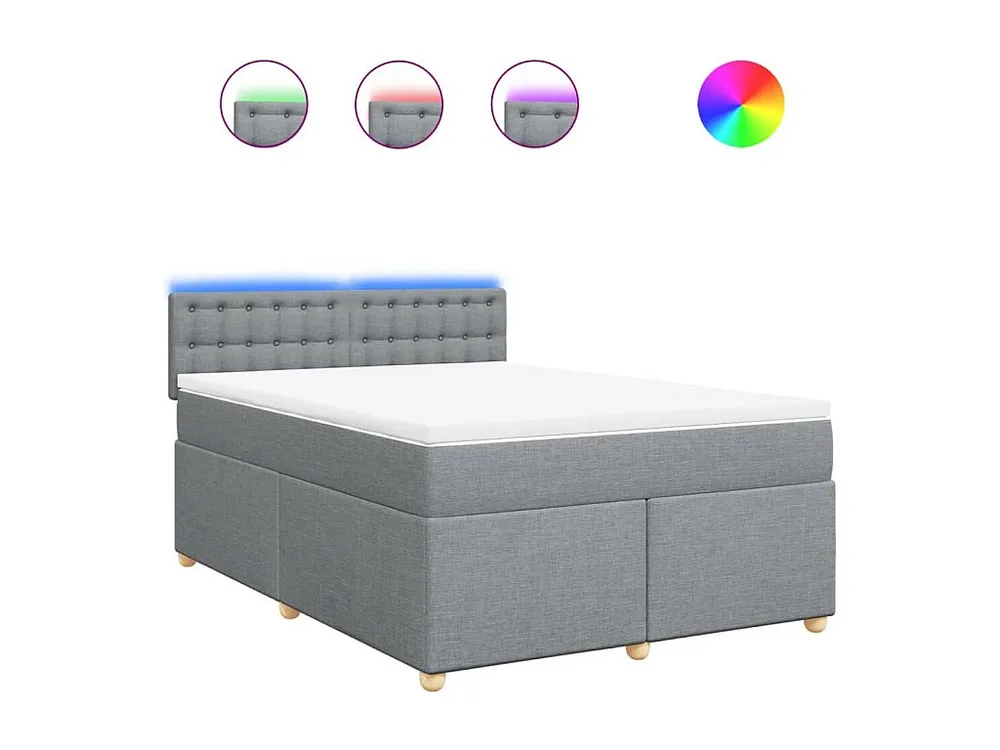 Cômoda Organizadora Cama com molas/colchão 140x200 cm tecido cinzento-claro