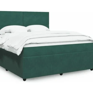 Cômoda Organizadora Cama com molas/colchão 180x200 cm veludo verde-escuro