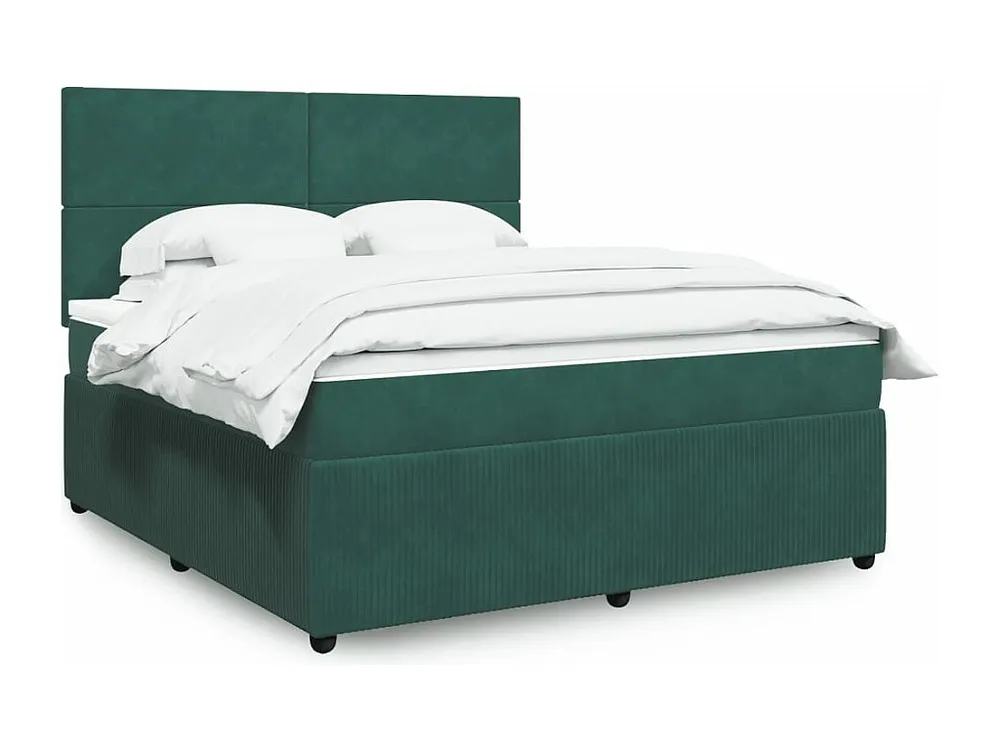 Cômoda Organizadora Cama com molas/colchão 180x200 cm veludo verde-escuro