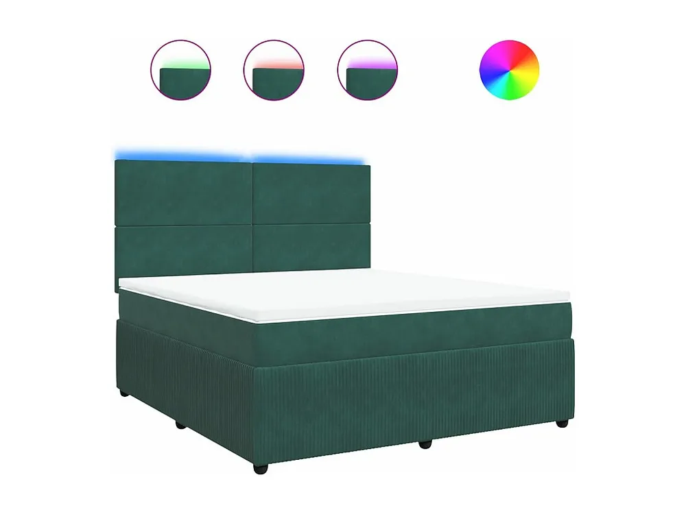 Cômoda Organizadora Cama com molas/colchão 180x200 cm veludo verde-escuro