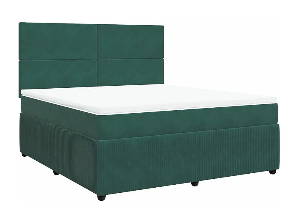 Cômoda Organizadora Cama com molas/colchão 180x200 cm veludo verde-escuro