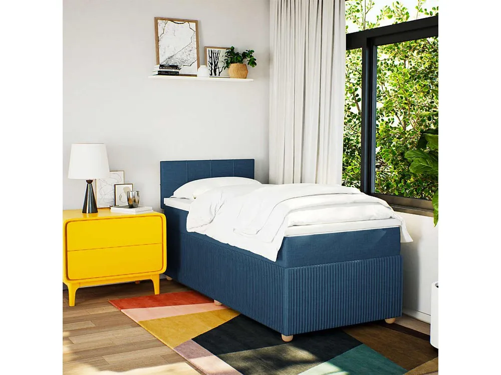 Cômoda Organizadora Cama com molas/colchão 80x200 cm tecido azul