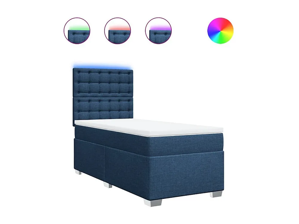 Cômoda Organizadora Cama com molas/colchão 90x190 cm tecido azul