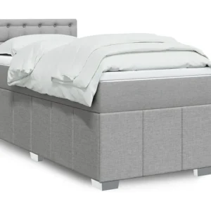 Cômoda Organizadora Cama com molas/colchão 90x200 cm tecido cinza-claro
