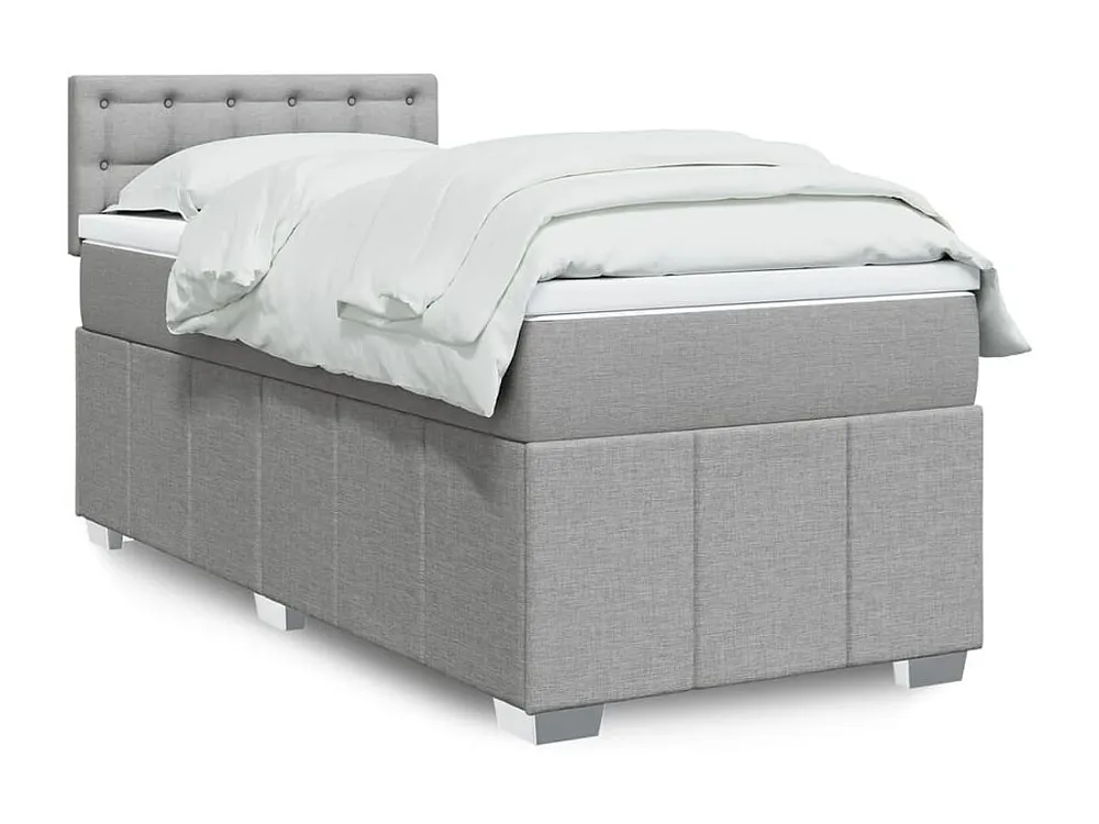 Cômoda Organizadora Cama com molas/colchão 90x200 cm tecido cinza-claro