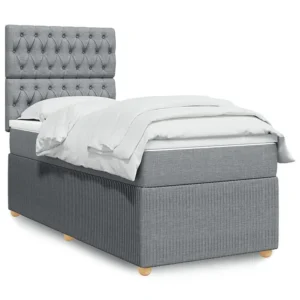 Cômoda Organizadora Cama com molas/colchão 90x200 cm tecido cinza-claro