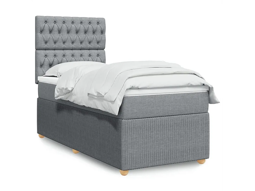 Cômoda Organizadora Cama com molas/colchão 90x200 cm tecido cinza-claro